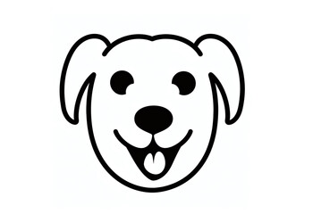 Dog head icon. Illustration from the woof-woof collection. Outline black and white dog head icon. Thin line symbol for use in web and mobile apps, logo, print publications.