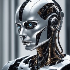 robot cyborg face. artificial intelligence concept. 3D rendering. robot cyborg face. artificial intelligence concept. 3D rendering. cyborg woman robot with circuit board