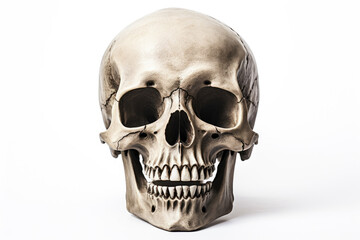 Skeleton head isolated on white background - obrazy, fototapety, plakaty