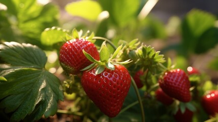 Sunkissed Sensation: Strawberries in Warm Glow