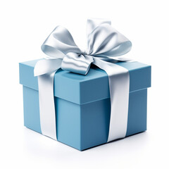 blue gift box isolated on white