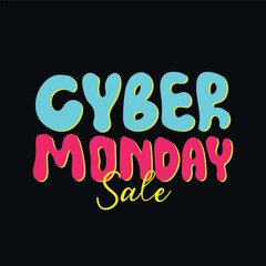 Cyber Monday sale social media post design with colorful typography design. Cyber Monday sale banner template for business promotion vector illustration