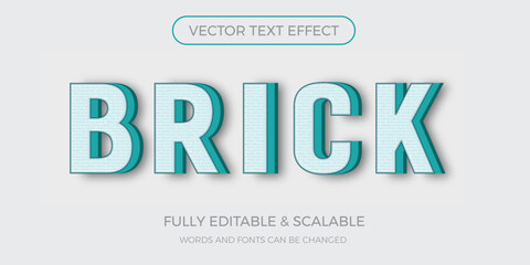 Brick vector editable text effect