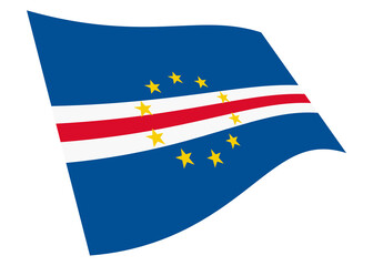 Cape Verde waving flag graphic with clipping path