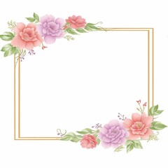 Luxury flower border frame for invitation card