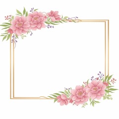 Obraz na płótnie Canvas Luxury flower border frame for invitation card