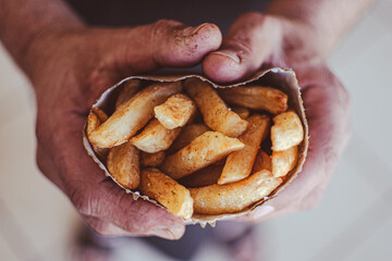 hard work, holding your food