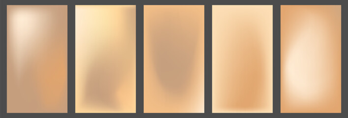 Pastel beige gradient backgrounds. Modern vector screen design for mobile application. Soft simple color style.