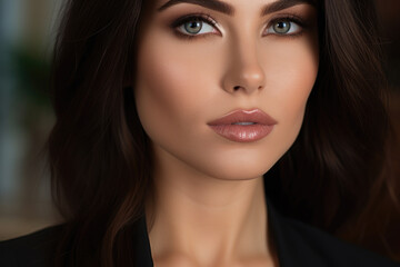 Obraz premium Close-up photo of a female psychologist. Concept of health, peace and balance