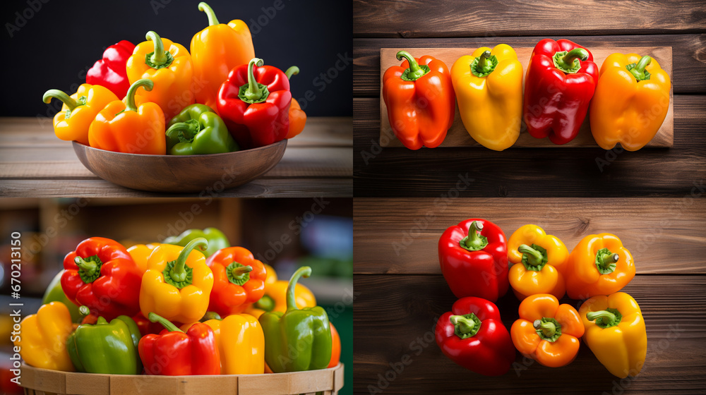 Wall mural peppers in a market