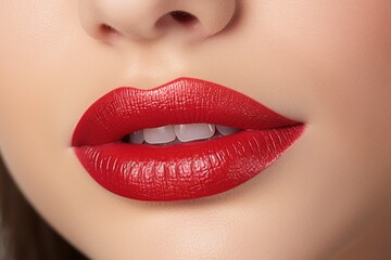 Fototapeta premium Beautiful sensual female lips close up