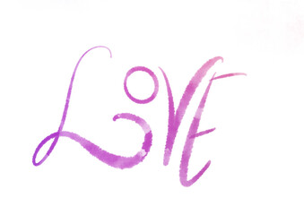 text of LOVE in pink gradient fade on transparent background clip art