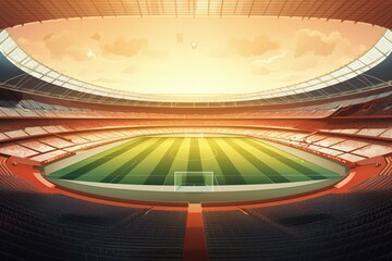 Illustration of a football stadium. Generative AI