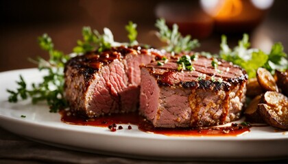 meat, food, gourmet, steak, delicious, beef, dinner, meal, plate, vegetable, dish, grilled, restaurant, salad, cooked, pork, cuisine, roast, sauce, lunch, potato, beautiful, appetizing, tempting