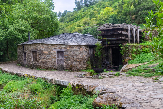 Historic blacksmith workshop in forest
