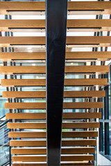 indoor stair and railing details close up