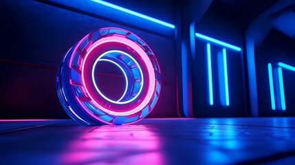 Blue and pink fast motion neon