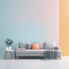 modern bright interiors 3D rendering illustration modern bright interiors 3D rendering illustration modern living room interior with orange sofa and empty space for copy. 3D rendering