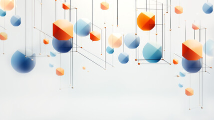 Design of geometric shapes, vibrant colors, and strong lines. Creative visually striking and modern artwork. Banner.