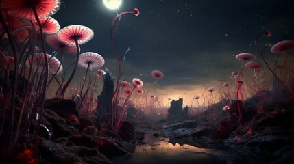A surreal landscape with the 