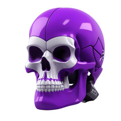 Obraz premium Purple skull 3D illustration PNG transparent background