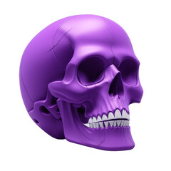 Purple skull 3D illustration PNG transparent background