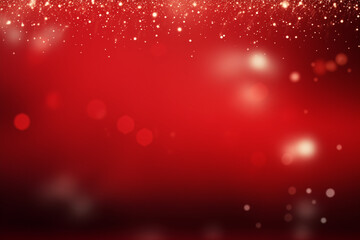 red blurred christmas background with snowflakes