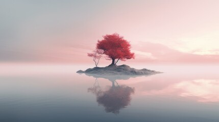 Ethereal Landscape Wallpaper for Desktop - A Magical, Otherworldly Vision of Nature's Beauty - Serene Horizon and Vibrant Skies - Ideal for Dreamy Desktop Backgrounds. Generative AI