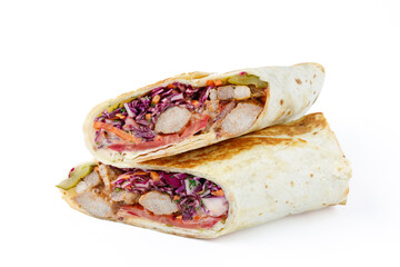 doner with chicken meat on a white background for food delivery site 4