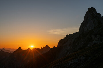 Sonnenuntergang Alpen