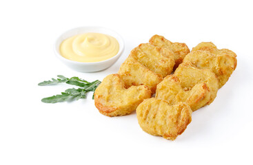 chicken nuggets on white background for food delivery website 1