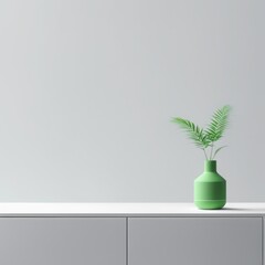 modern white empty living room with green plant. 3D rendering modern white empty living room with green plant. 3D rendering 3D rendering of white color room interior with green wall and plant pot