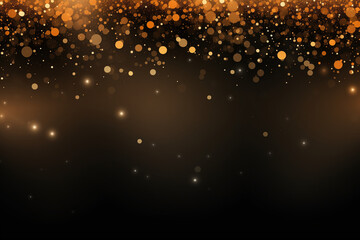 golden christmas background with stars and copy space
