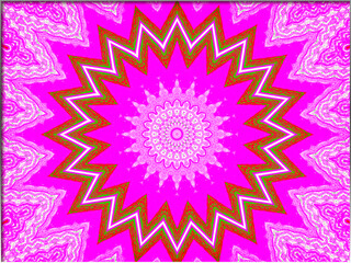 Abstract. Pink Patterns, with 3d Shapes, within a Border