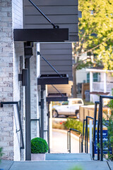 modern railing ans stair at new finished building