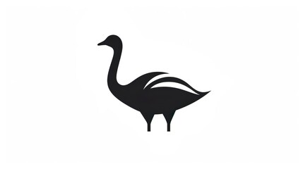 Fototapeta na wymiar Vector goose silhouette Goose silhouette icon isola