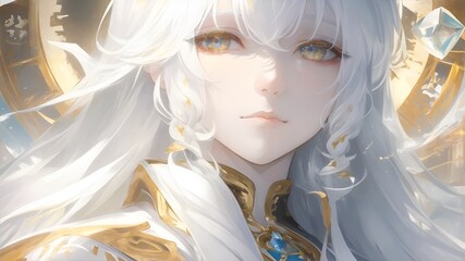 Anime girl with white hair 