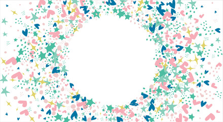 Abstract background with colorful balls in different sizes. Colorful random flying balls. Horizontal background. space for text. Vector illustration