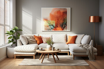 Mix of paintings for living room, mockup of paintings for living room