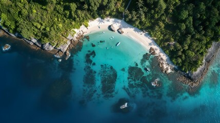 Fototapeta premium aerial view of a caribbean island