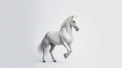 Obraz na płótnie Canvas white horse stallion isolated on the gray background