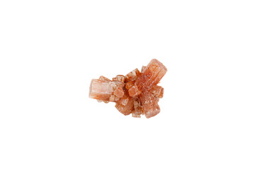 aragonite mineral stone macro on white background