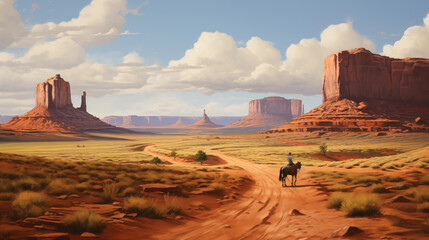 Obrazy na Plexi  Paysage Far west et rocher d'Arizona