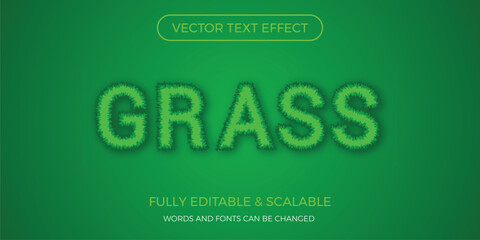 Grass vector editable text effect
