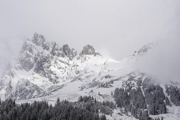 snow covered mountains in the alps