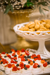 various pasties decorations at a wedding party table