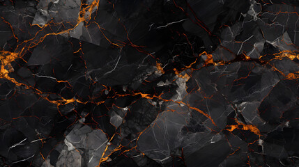 Seamless dark marble with lava cracks texture pattern