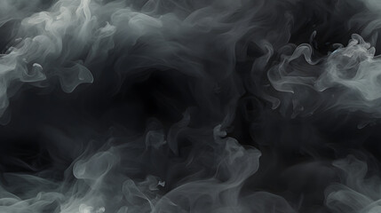 Obraz premium Seamless volumetric smoke over black background texture