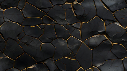 Seamless Volumetric Black Rock Texture with Cracks
