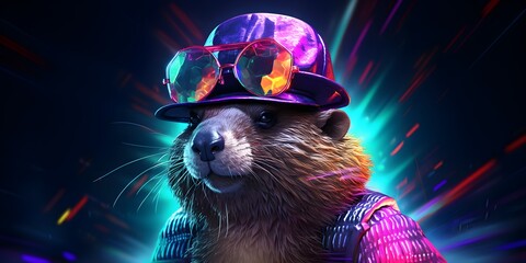 "BeaverTech: A Contemporary Tail of Innovation" | Background Design | Generative AI Artwork